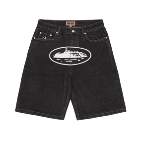 Shorts Corteiz Alcatraz Denim Washed Black